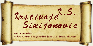 Krstivoje Simijonović vizit kartica